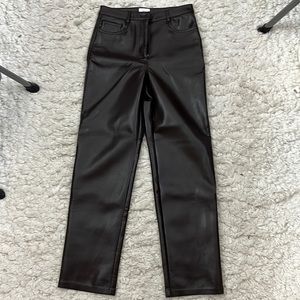 Aritzia brown leather pants size 4